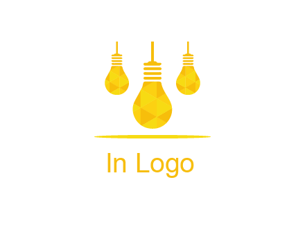 polygon hanging bulb logo