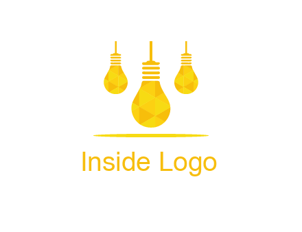 polygon hanging bulb logo
