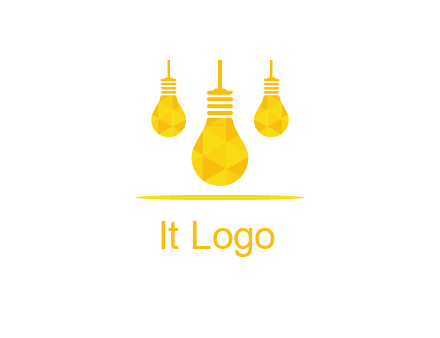 polygon hanging bulb logo