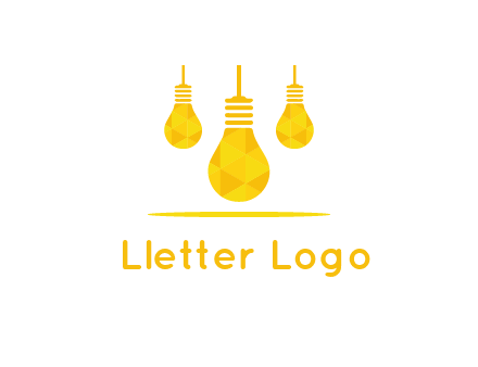 polygon hanging bulb logo