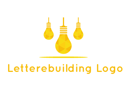 polygon hanging bulb logo
