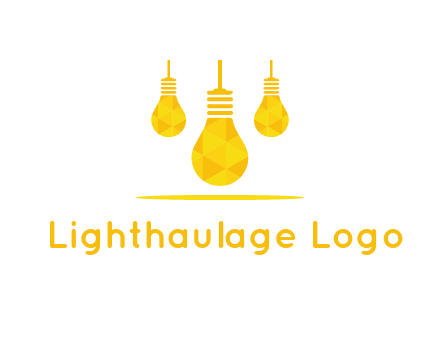 polygon hanging bulb logo