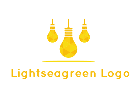 polygon hanging bulb logo