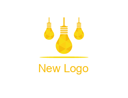 polygon hanging bulb logo