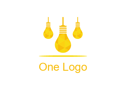 polygon hanging bulb logo