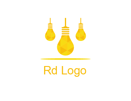 polygon hanging bulb logo