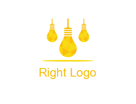 polygon hanging bulb logo