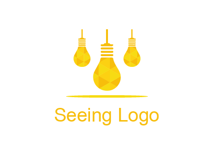 polygon hanging bulb logo