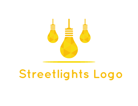 polygon hanging bulb logo