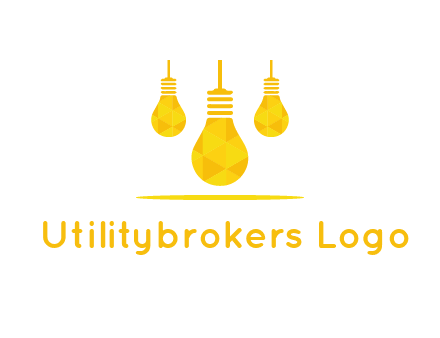 polygon hanging bulb logo