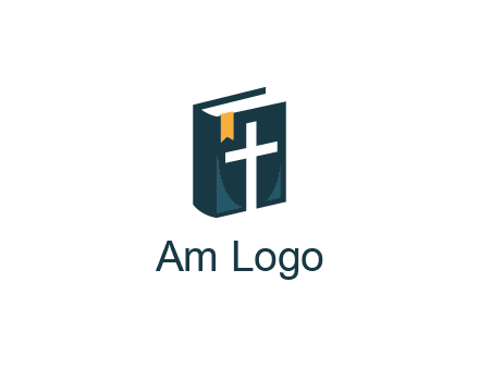 cross and bible with bookmark logo