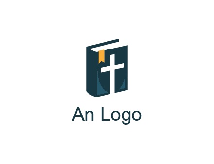 cross and bible with bookmark logo