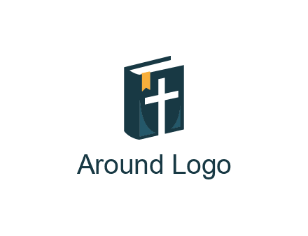 cross and bible with bookmark logo