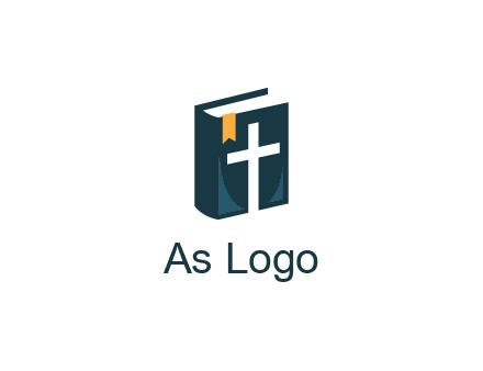 cross and bible with bookmark logo
