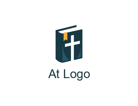 cross and bible with bookmark logo