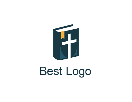 cross and bible with bookmark logo