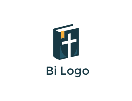 cross and bible with bookmark logo