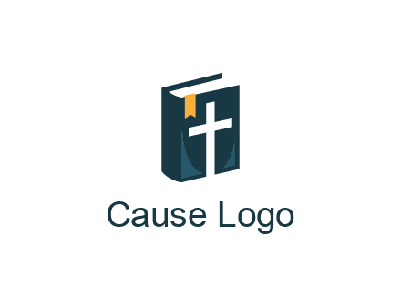 cross and bible with bookmark logo