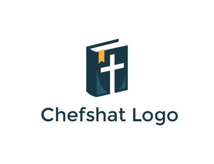 cross and bible with bookmark logo