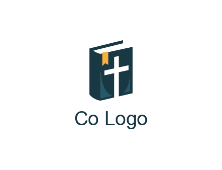 cross and bible with bookmark logo