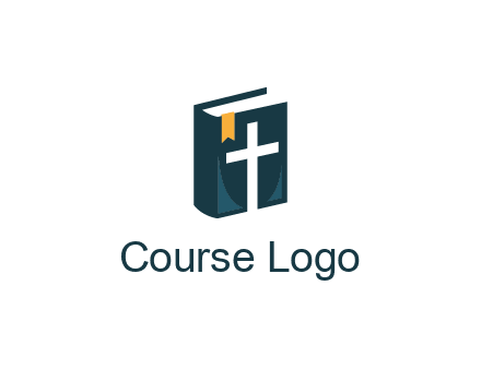 cross and bible with bookmark logo