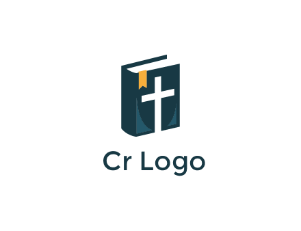 cross and bible with bookmark logo
