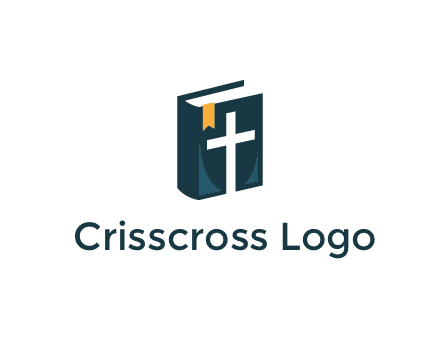 cross and bible with bookmark logo