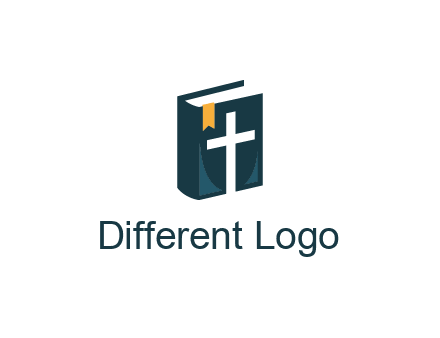cross and bible with bookmark logo