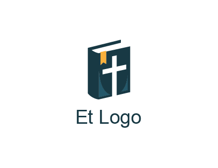 cross and bible with bookmark logo