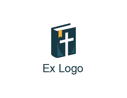 cross and bible with bookmark logo