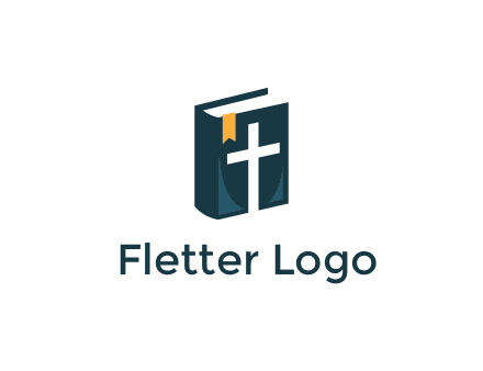 cross and bible with bookmark logo