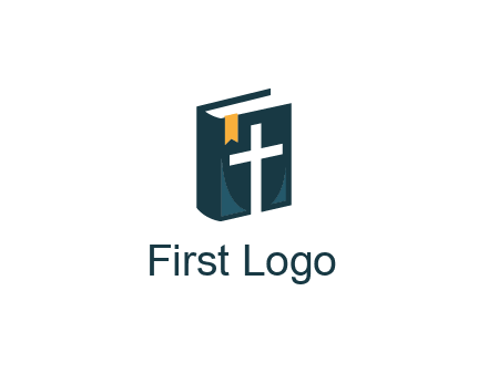 cross and bible with bookmark logo