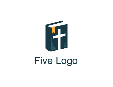 cross and bible with bookmark logo