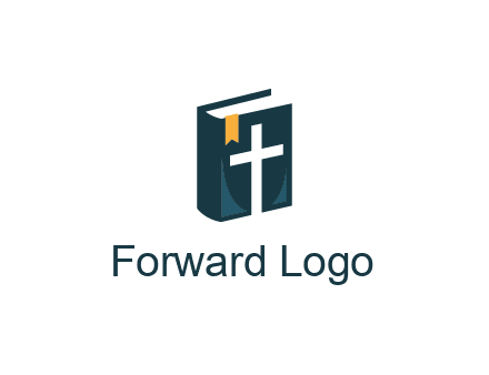 cross and bible with bookmark logo