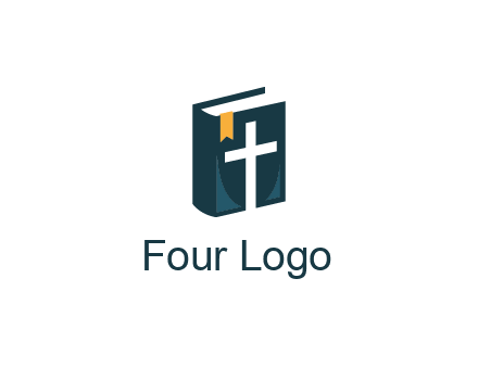 cross and bible with bookmark logo