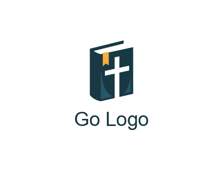 cross and bible with bookmark logo