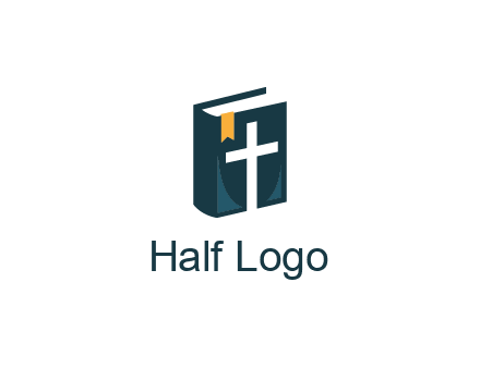 cross and bible with bookmark logo