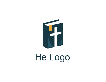 cross and bible with bookmark logo