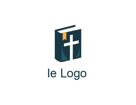 cross and bible with bookmark logo
