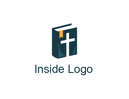 cross and bible with bookmark logo