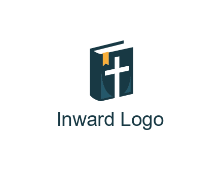 cross and bible with bookmark logo