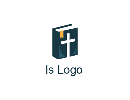 cross and bible with bookmark logo