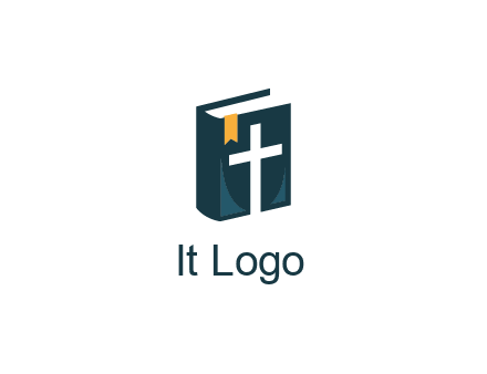 cross and bible with bookmark logo