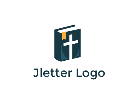 cross and bible with bookmark logo