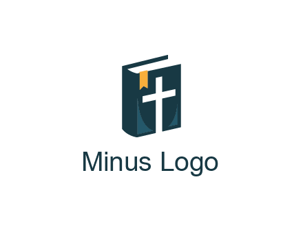 cross and bible with bookmark logo