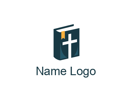 cross and bible with bookmark logo