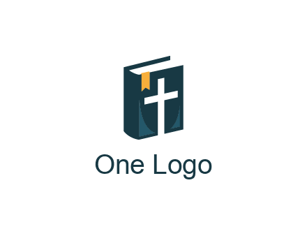 cross and bible with bookmark logo