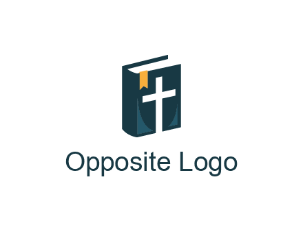 cross and bible with bookmark logo