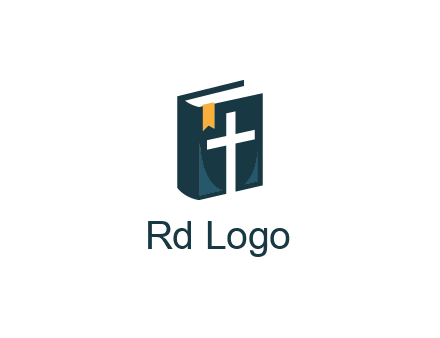 cross and bible with bookmark logo