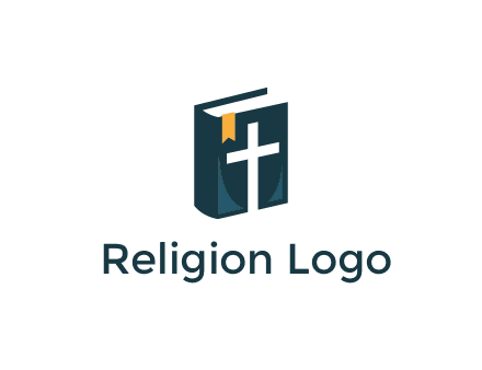 cross and bible with bookmark logo